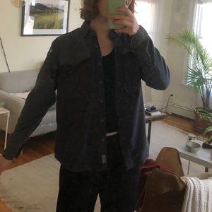 Dark Grey Size Small Unisex Patagonia Button Up Fleece Overshirt